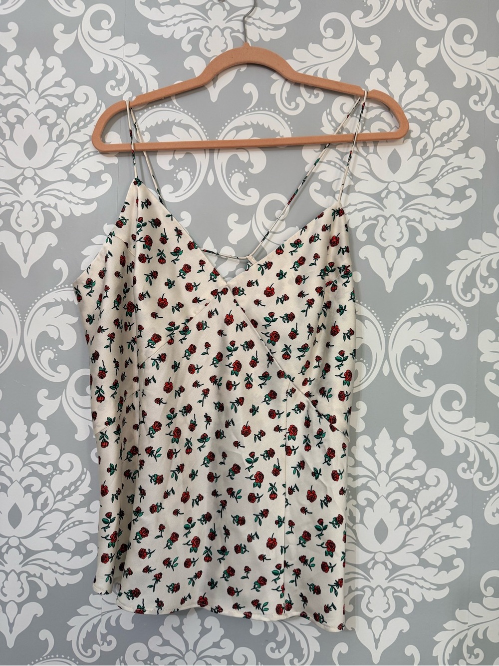 • A New Day Rose Print Satin Camisole Top